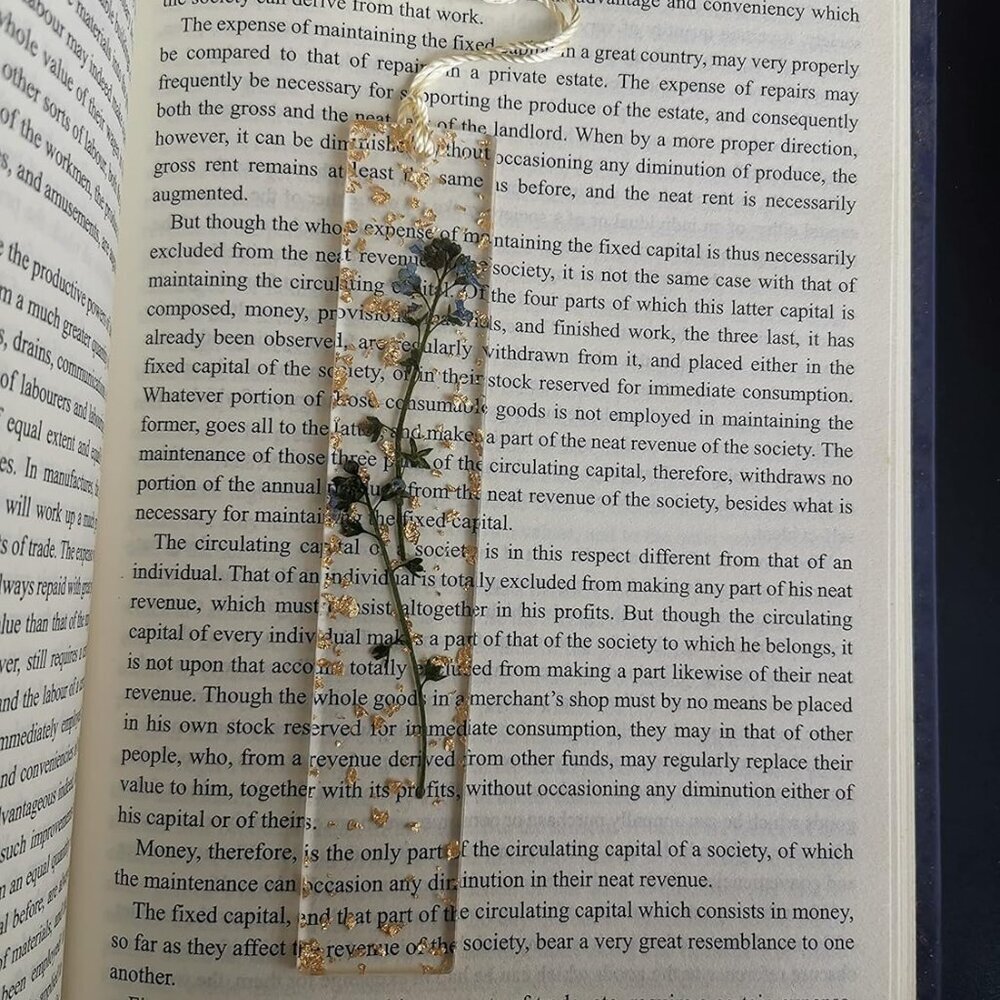 5.5x1 inch Flower Handmade Resin Floral with Dried Flowers Forget-me-not - Picture 3 of 4